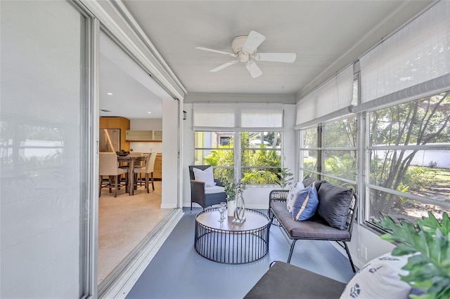 2321 Terry Ln, Sarasota, FL 34231 - sunroom / solarium featuring ceiling fan