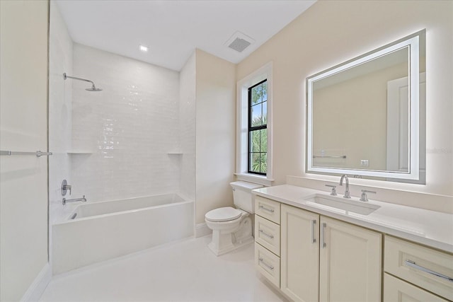 656 Tropical Cir, Sarasota, FL 34242 - full bath with vanity, toilet, baseboards, tub / shower combination, and visible vents