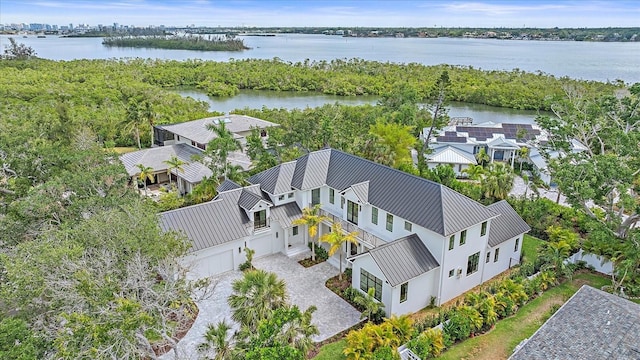 656 Tropical Cir, Sarasota, FL 34242 - birds eye view of property featuring a water view and a residential view