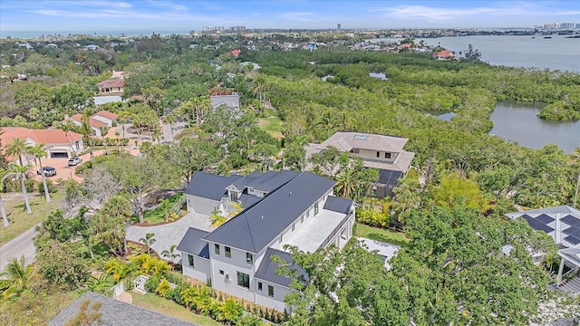 656 Tropical Cir, Sarasota, FL 34242 - bird's eye view featuring a water view and a residential view