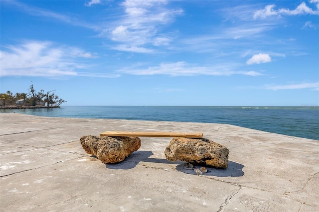 view of water feature featuring a beach view