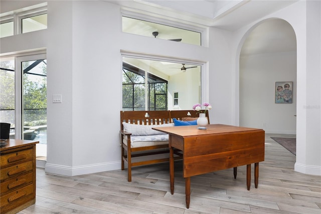 dining room featuring light hardwood / wood-style flooring