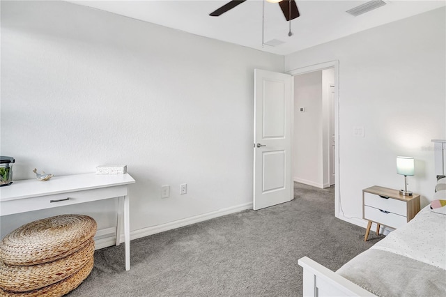 bedroom with carpet and ceiling fan