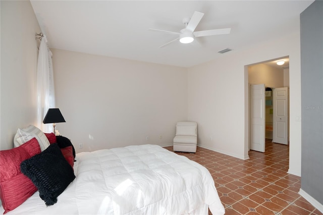 bedroom with ceiling fan