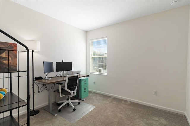 home office featuring carpet floors