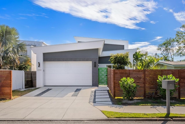 contemporary house featuring a garage