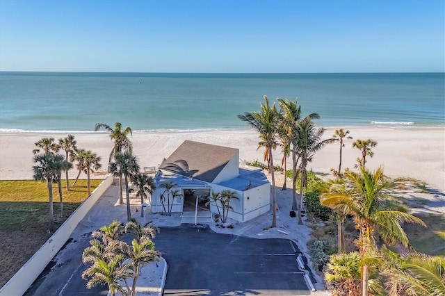 property view of water featuring a view of the beach