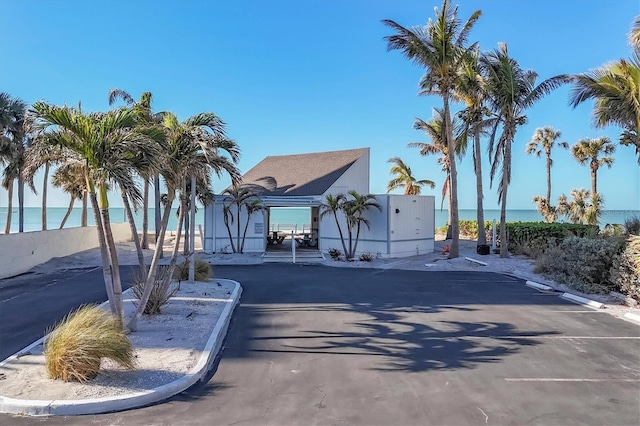 view of road featuring a water view