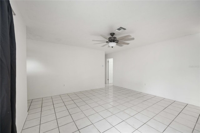 spare room featuring ceiling fan