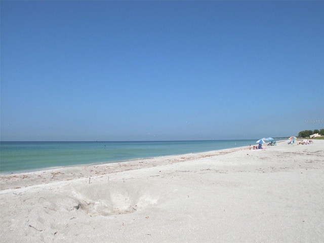 view of water feature featuring a view of the beach