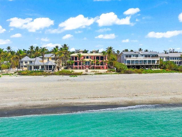 property view of water featuring a view of the beach