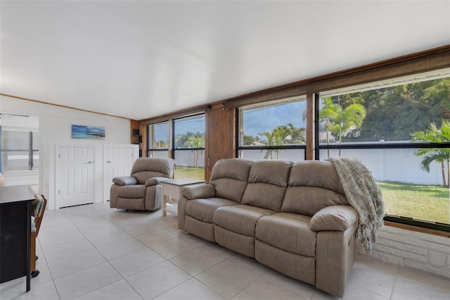 view of tiled living room