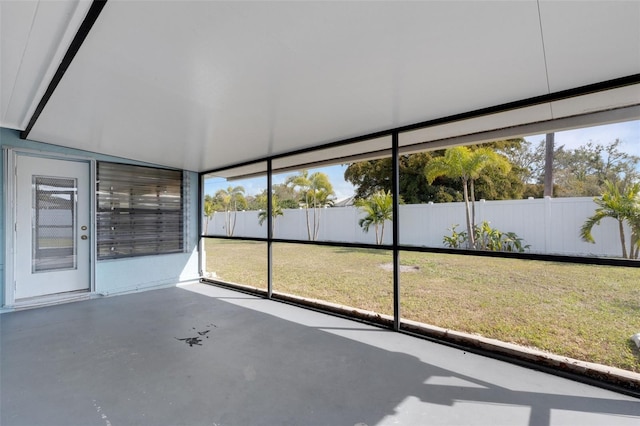 view of unfurnished sunroom