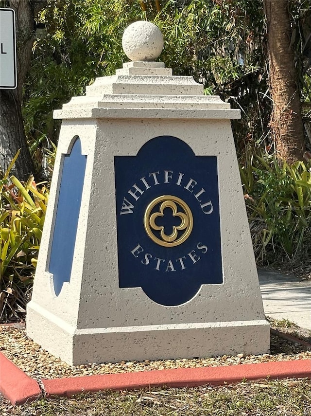 view of community sign