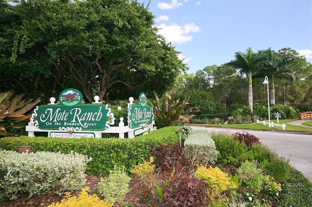 view of community sign