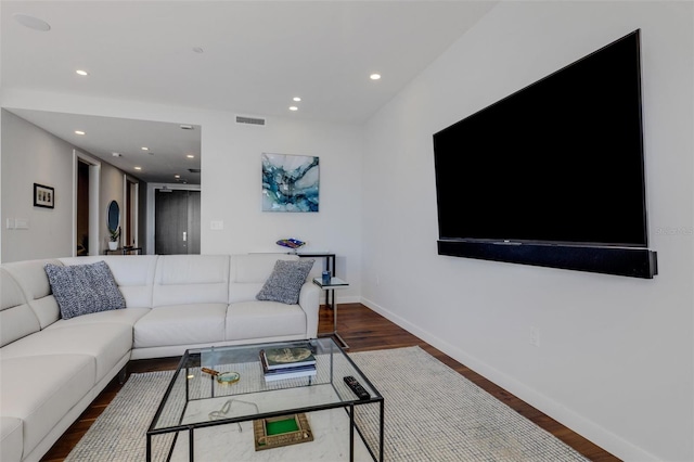 living room featuring wood-type flooring