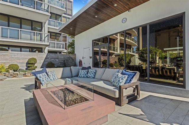 view of patio / terrace with an outdoor living space