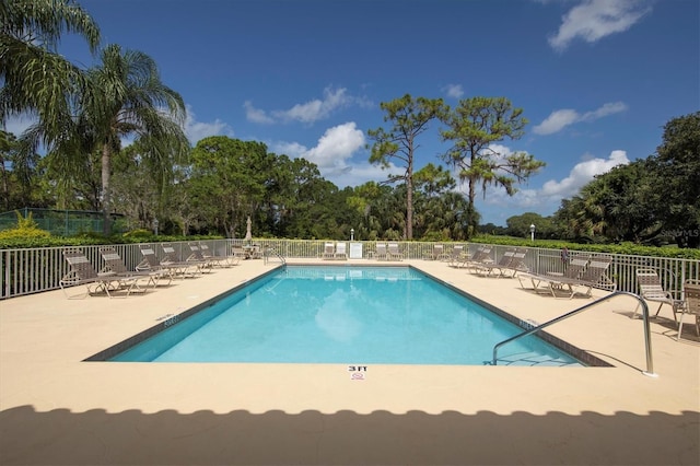 view of pool featuring a patio area