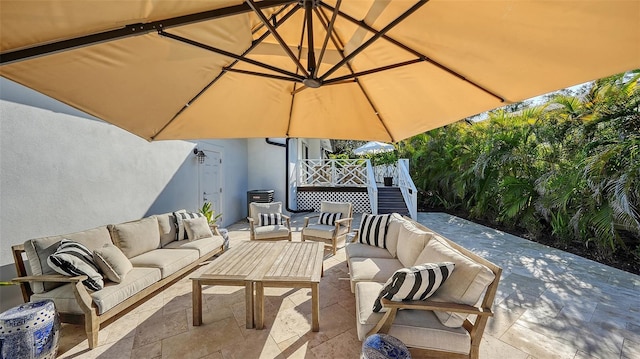 view of patio / terrace featuring an outdoor living space