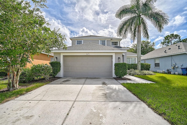 view of front property with a front lawn