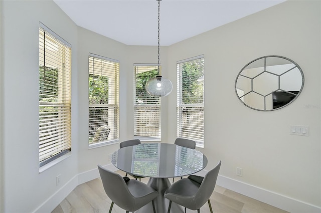 dining room featuring light hardwood / wood-style flooring