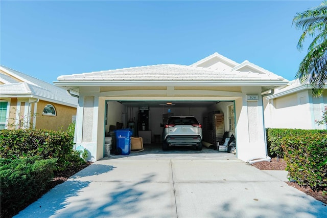 view of garage