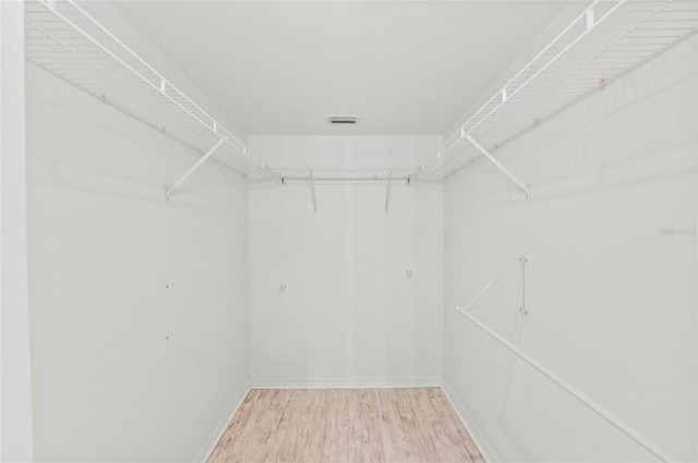 walk in closet featuring light wood-type flooring