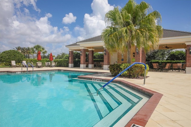 2006 Red Lake Run, Bradenton, FL 34211 - community pool with a ceiling fan, a gazebo, and a patio area