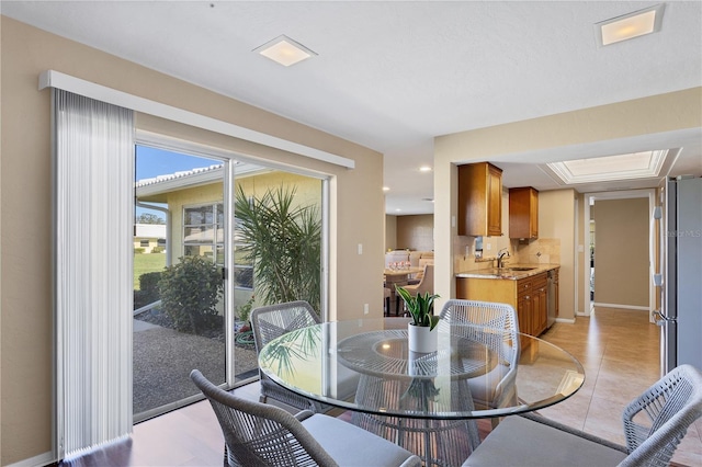 dining area with sink