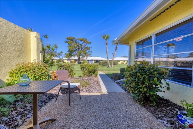 view of yard with a patio area