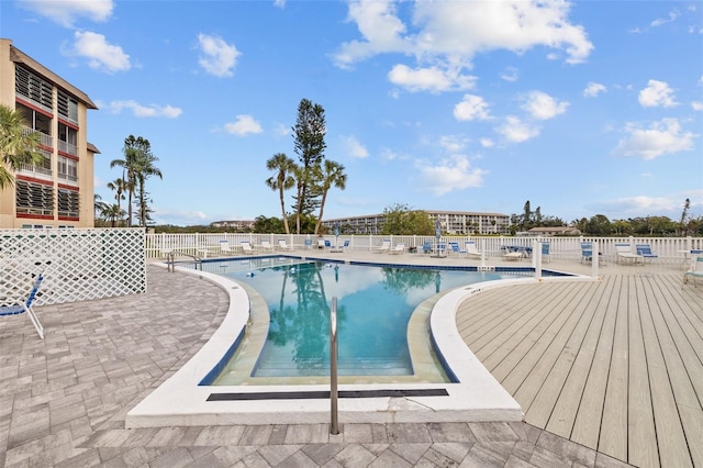 view of pool with a patio