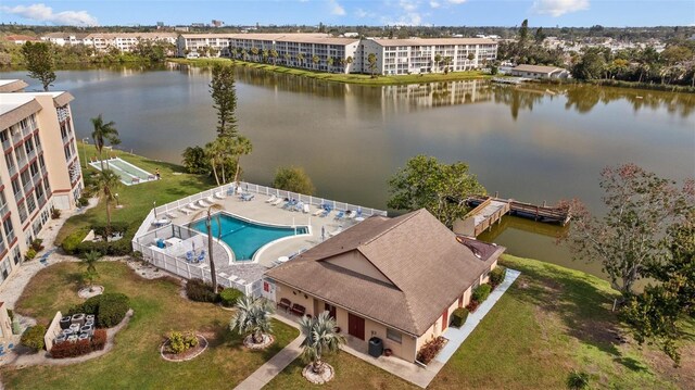 4126 Heron Way Unit B113, Bradenton, FL 34205 - aerial view of a large body of water and a pool area