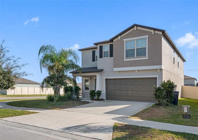 view of front of home with a garage