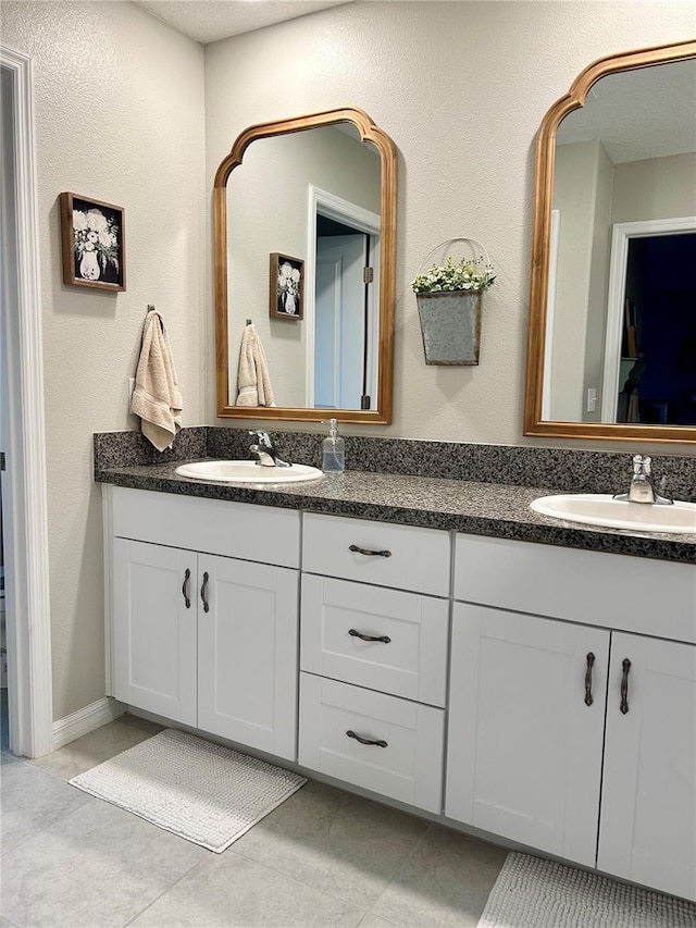 bathroom featuring vanity and tile patterned floors