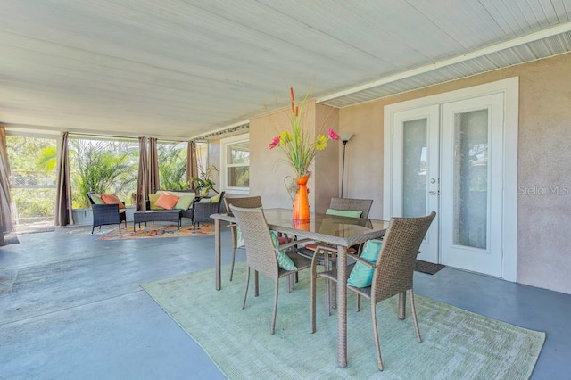 sunroom / solarium with french doors