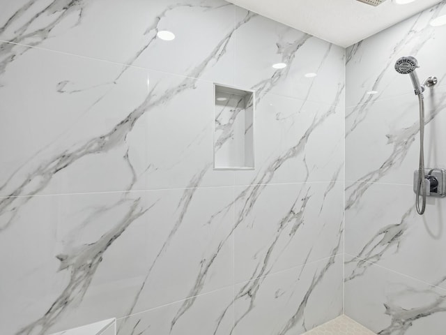interior details with tiled shower