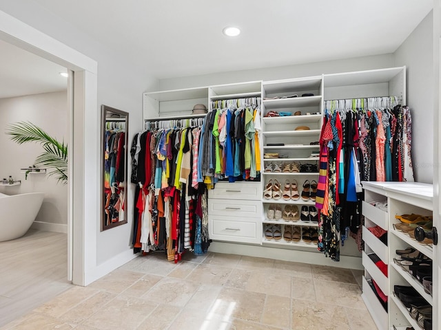 view of walk in closet