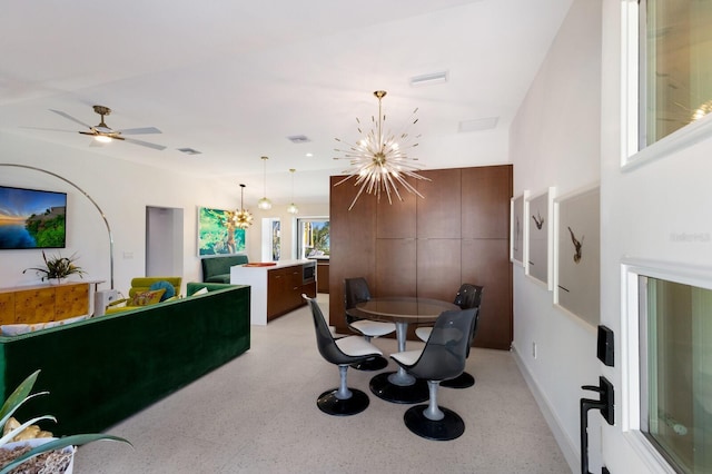 dining room featuring a chandelier