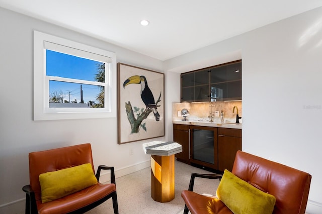 sitting room featuring sink