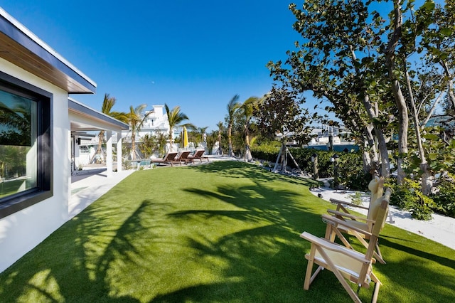 view of yard featuring a patio area