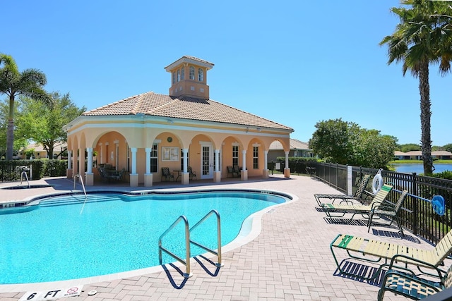 view of pool featuring a patio