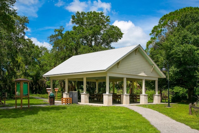 view of property's community featuring a gazebo and a yard