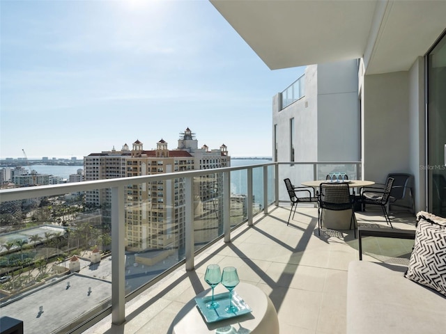 balcony with a water view