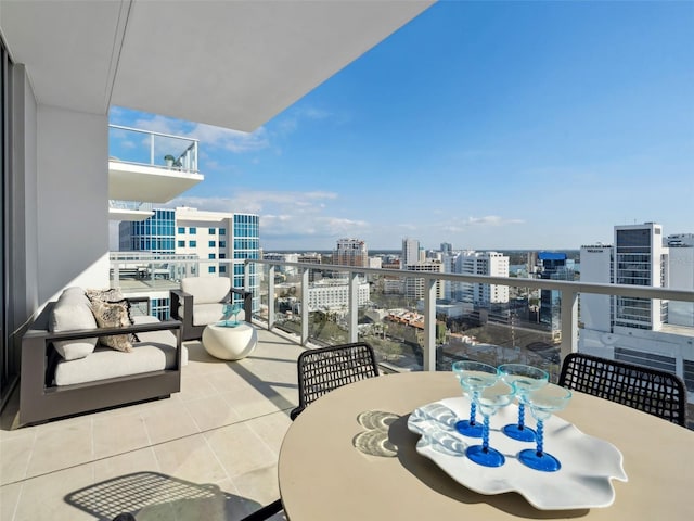 balcony featuring an outdoor living space