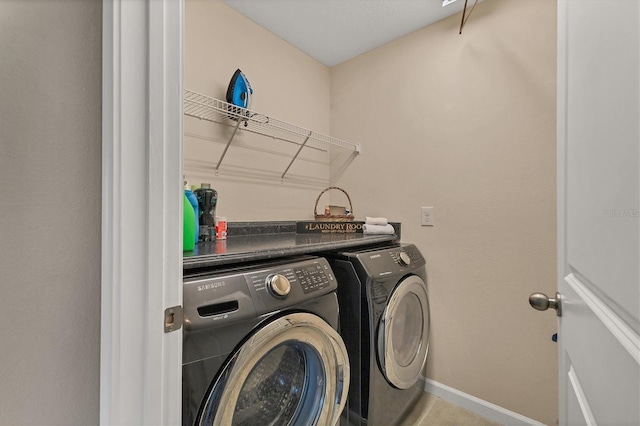 laundry area featuring independent washer and dryer