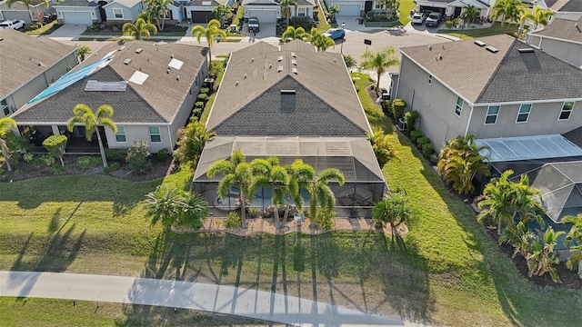 drone / aerial view with a residential view