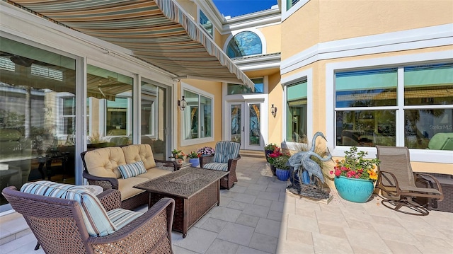 view of patio featuring an outdoor living space