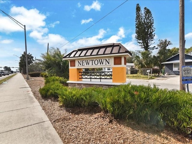 view of community sign