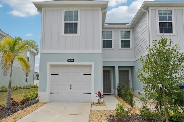 view of front of home with a garage