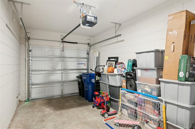 garage featuring a garage door opener